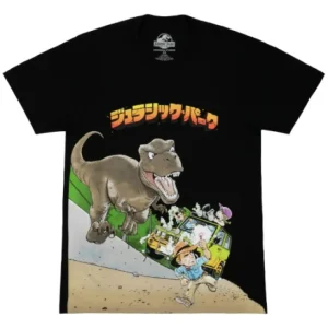 Universal Orlando Resort Jurassic Park Anime Attack Scene Adult T-Shirt* Adult T-shirts