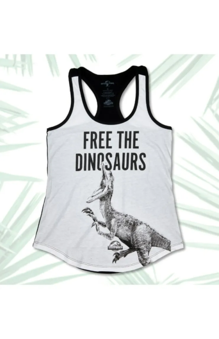 Universal Orlando Resort Jurassic World Free The Dinosaurs Ladies Tank* Adult Fashion Tops