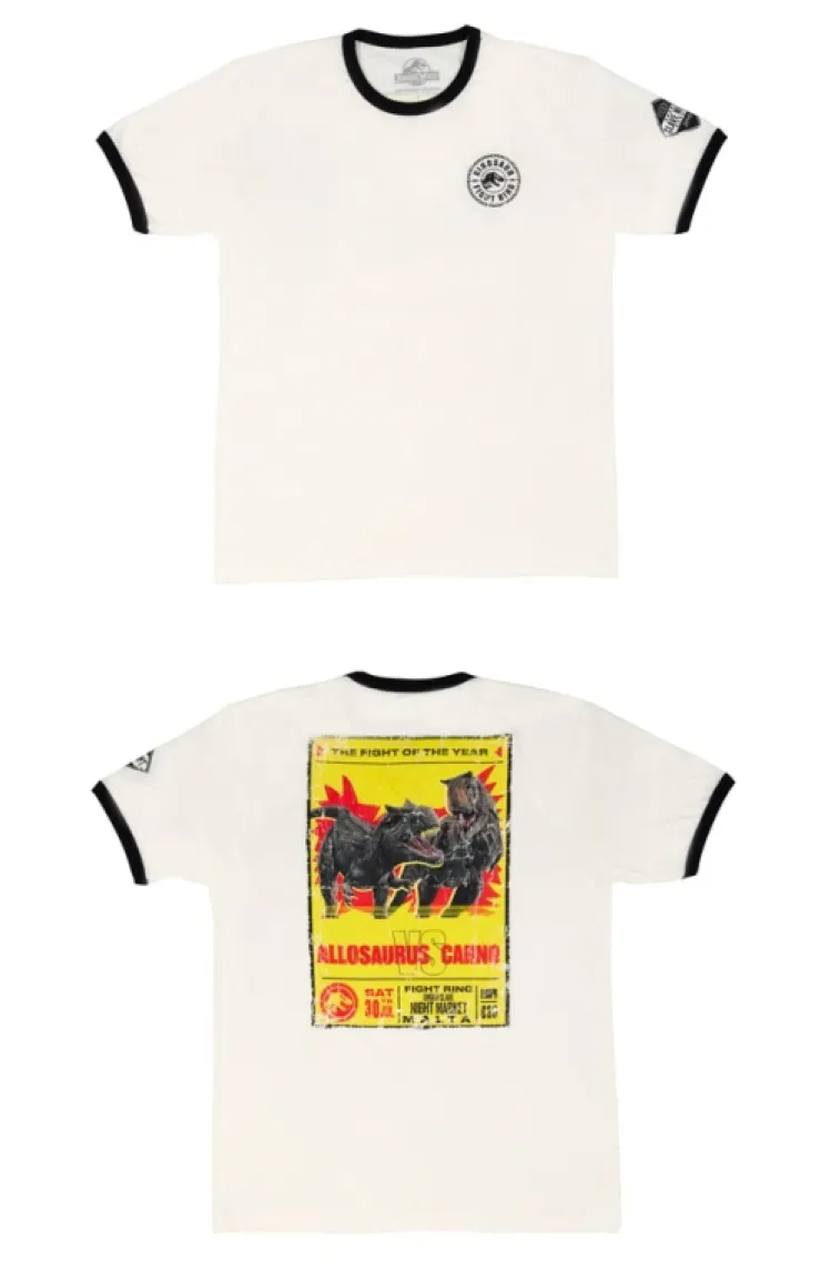 Universal Orlando Resort Jurassic World Malta Fight Night Poster Adult Ringer T-Shirt* Adult T-shirts