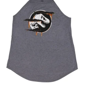 Universal Orlando Resort Jurassic World Malta Scratch Logo Ladies Tank* Adult Fashion Tops