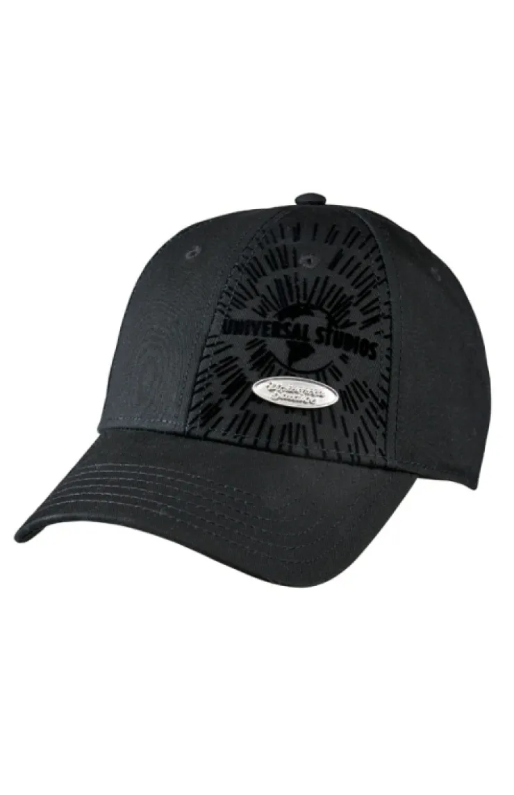 Universal Orlando Resort Universal Studios Black Flock Logo Adult Cap* Headwear | Headwear