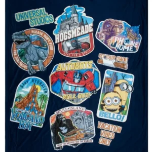 Universal Orlando Resort Universal Studios Collage Plush Blanket* Home Decorations
